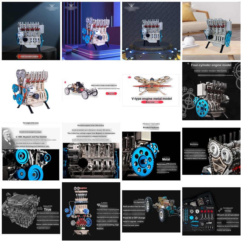 Model Kit Engine - 3D DIY Zestaw do składania metalowego